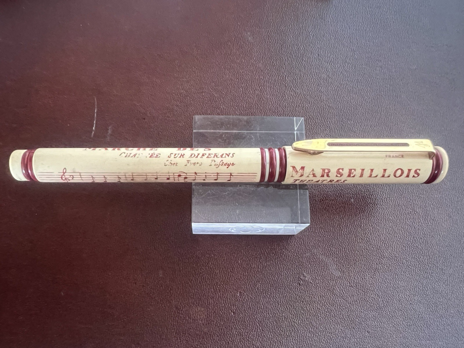 🔴 WATERMAN penna stilografica Marseillois theatres pennino F vintage