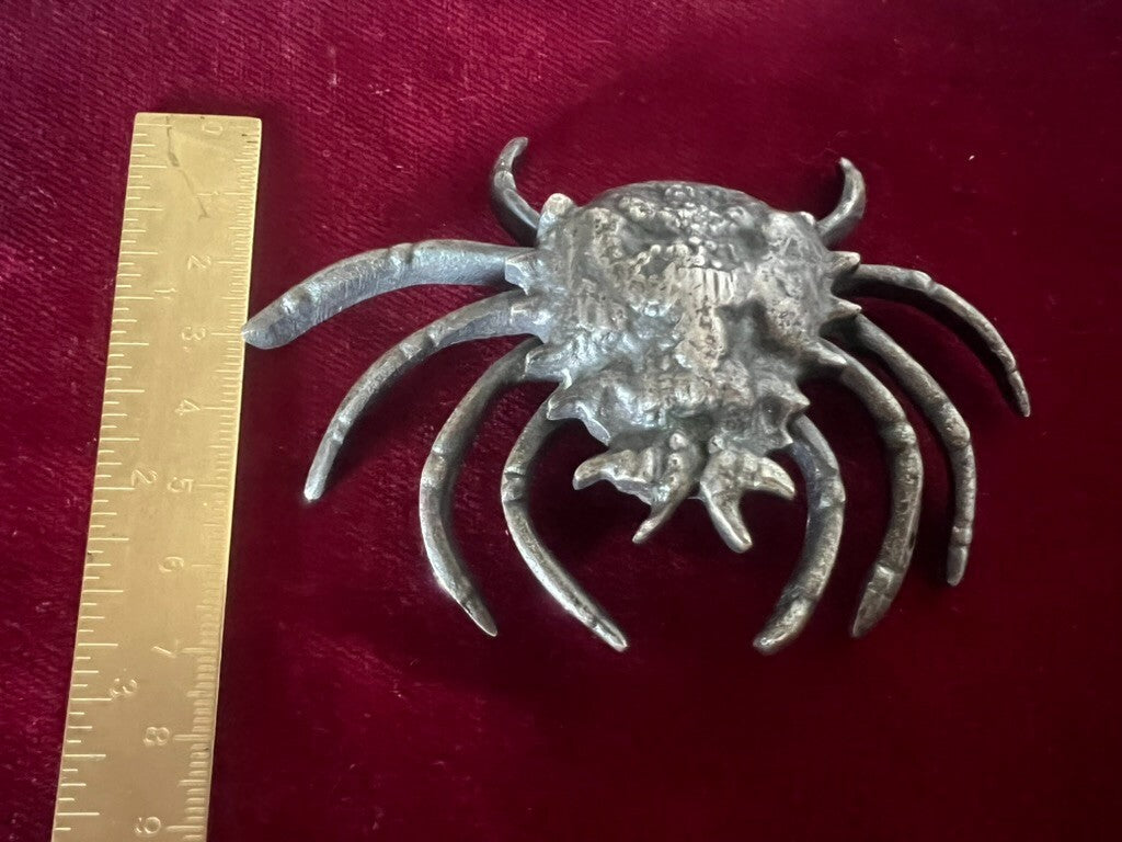 Briefbeschwerer Krabbenskulptur Bronze Massiv Dreidimensional Vintage 