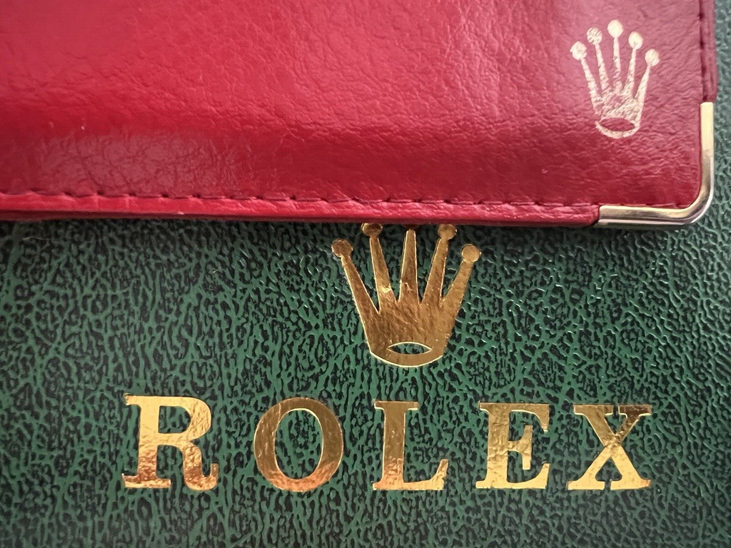 🔴 ROLEX porta garanzia portagaranzia uomo pelle rossa 101.60.55 vintage