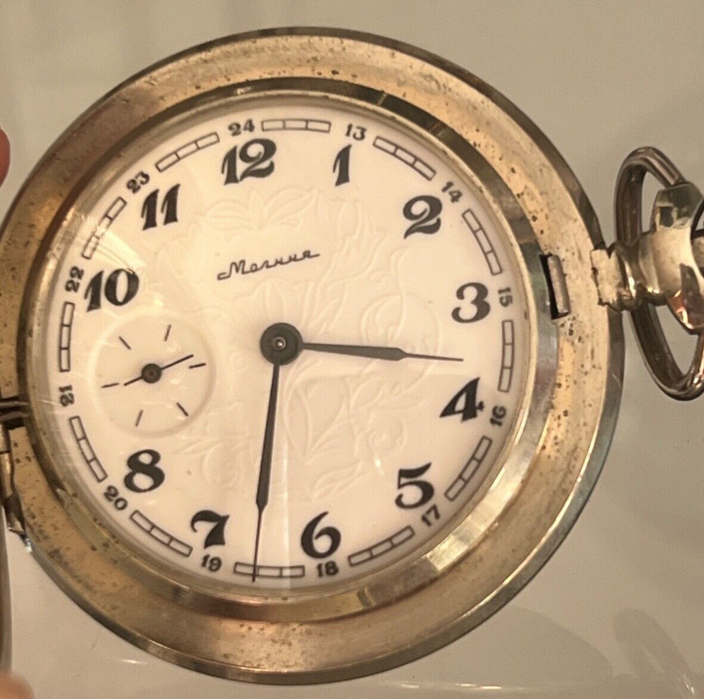 Molnija Montre Poche Soviétique Homme Manuel De Examen Pièces Vintage 