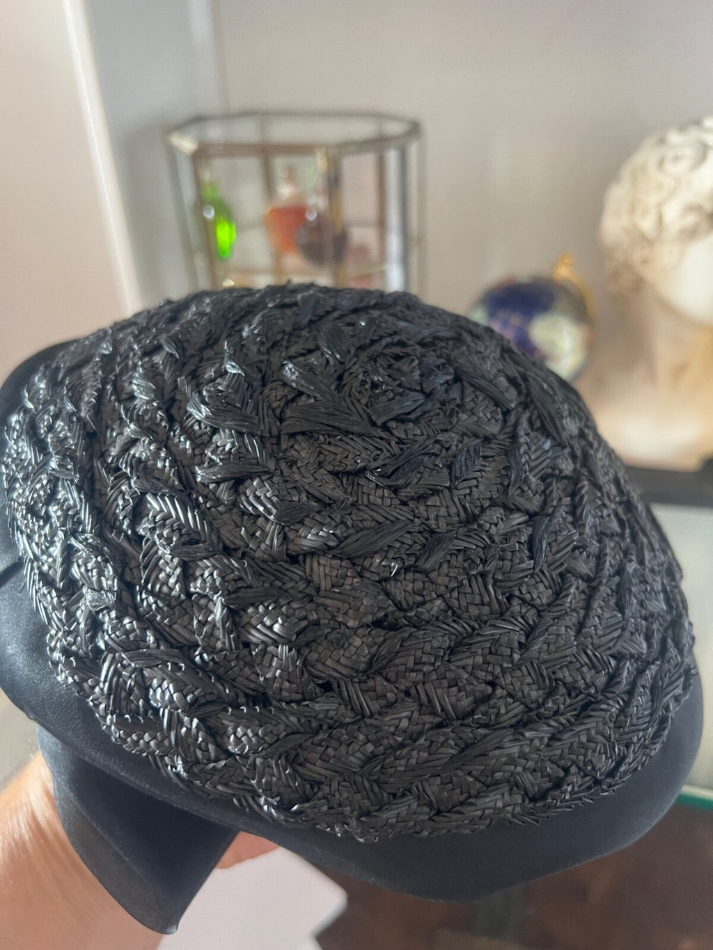 🔴 FEDORA cappello donna nero con fiocco 56 A elegante effetto seta Roma