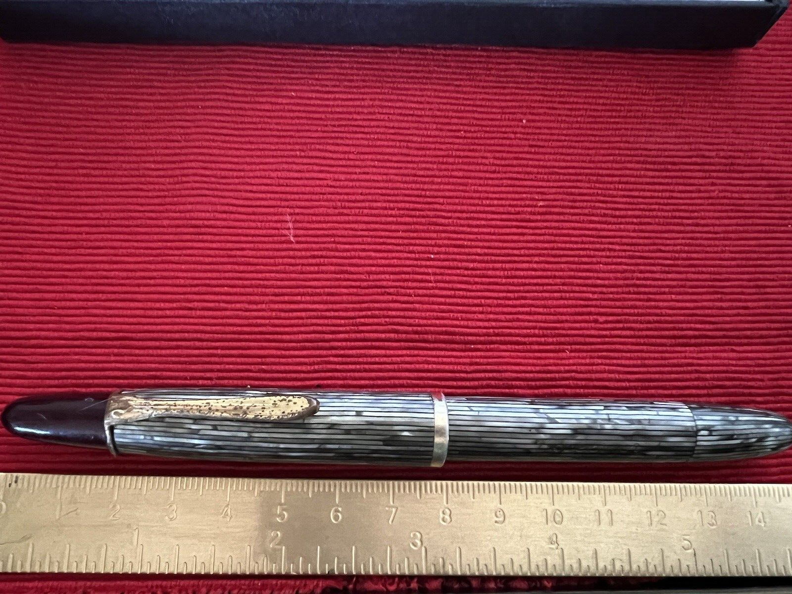 Excelsior Stylo-Plume Stylo à Plume Celluloïd Marbré Piston Vintage Text 