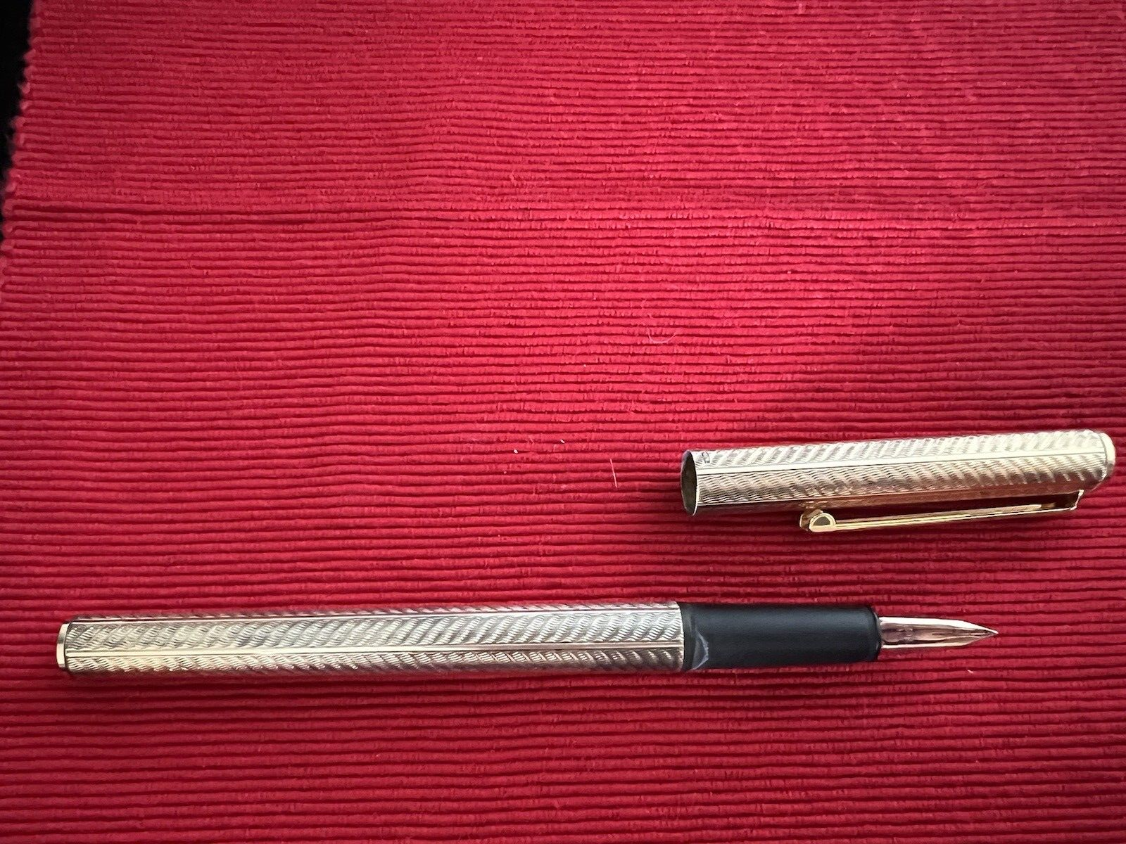Norex Stylo-Plume Stylo à Plume Argent Massif 925 Ciselé Stylo Plume Or 14 KT
