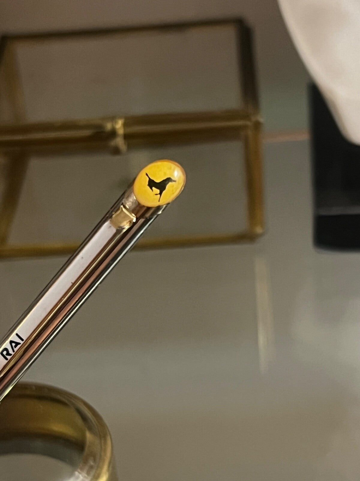 Rai Stylo-Plume Sphère Chrome Avec Cheval Cabré Italienne Vintage 80 Écrit
