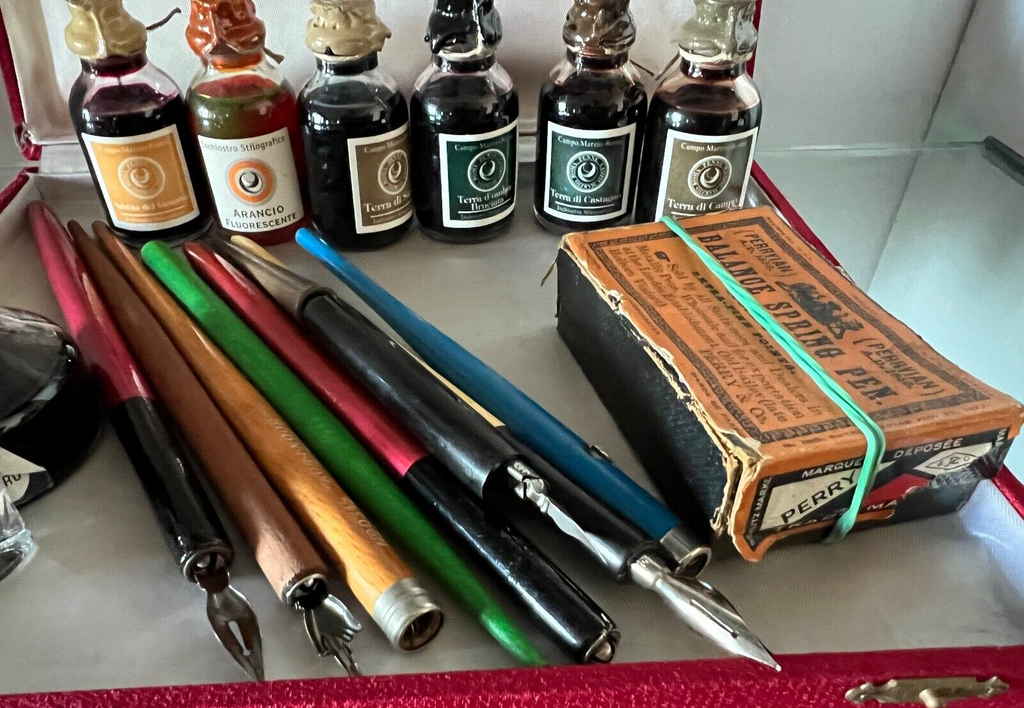 🔴 CALAMAIO inchiostro penna stilografica inchiostri sigillo pennini 328 PEZZI
