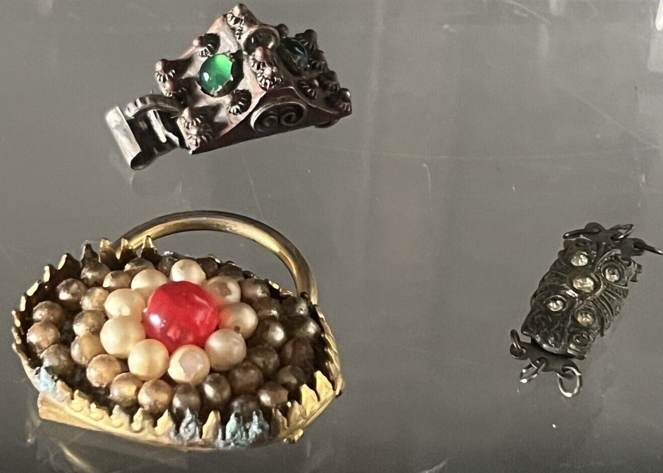 🔴 Halskettenverschlüsse mit Karabiner, Konvolut mit 71 Stück, ebenfalls Vintage 