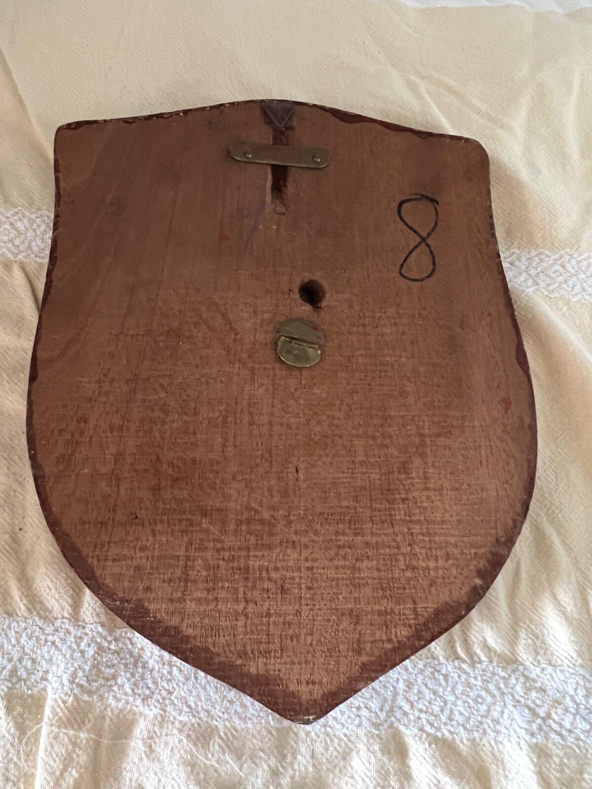 🔴 MARINA MILITARE crest ALCIONE CORVETTA scudo legno ottone vintage