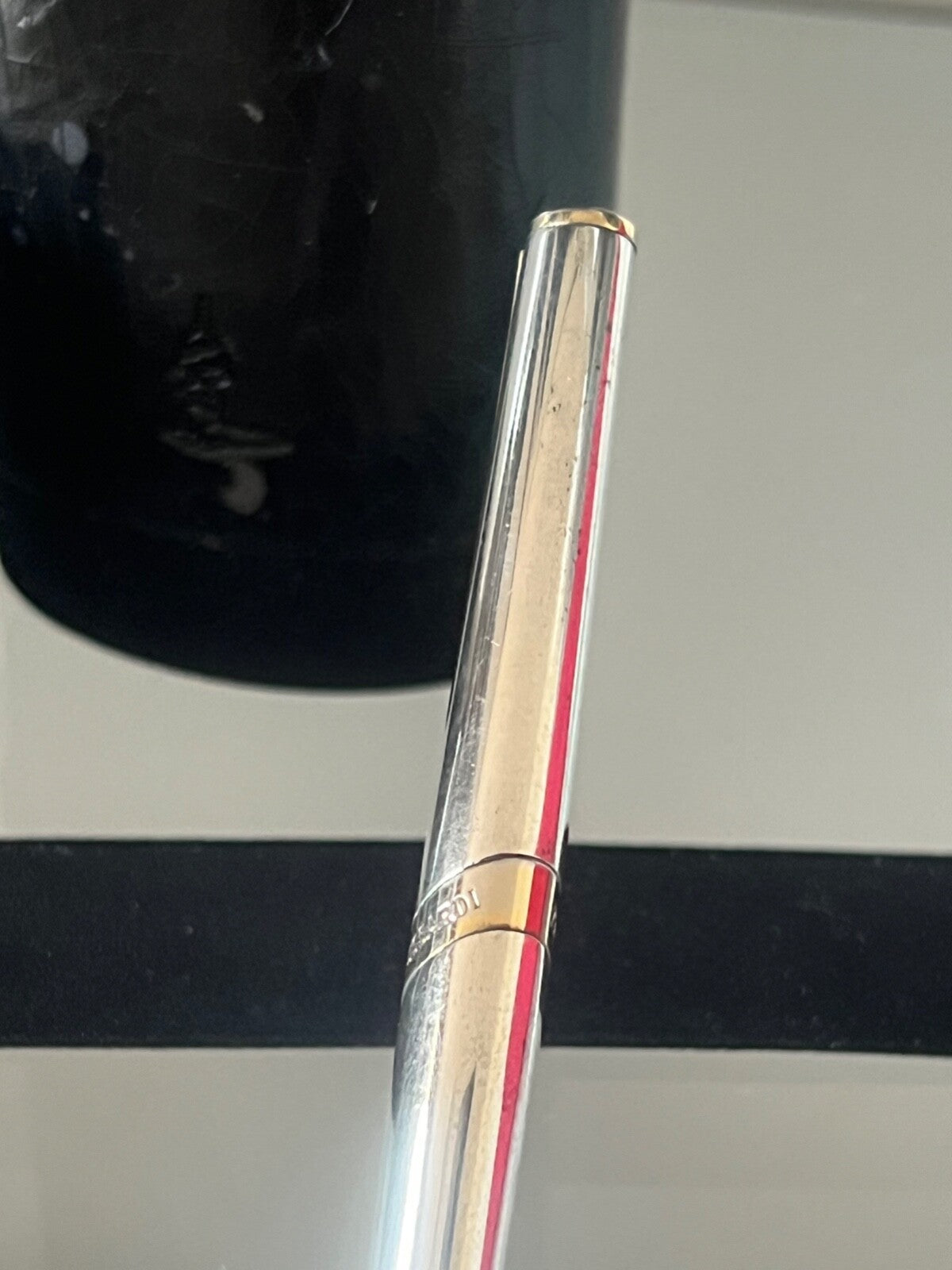 🔴 TRUSSARDI penna sfera cromata profili dorati scrive porta occhiali VINTAGE