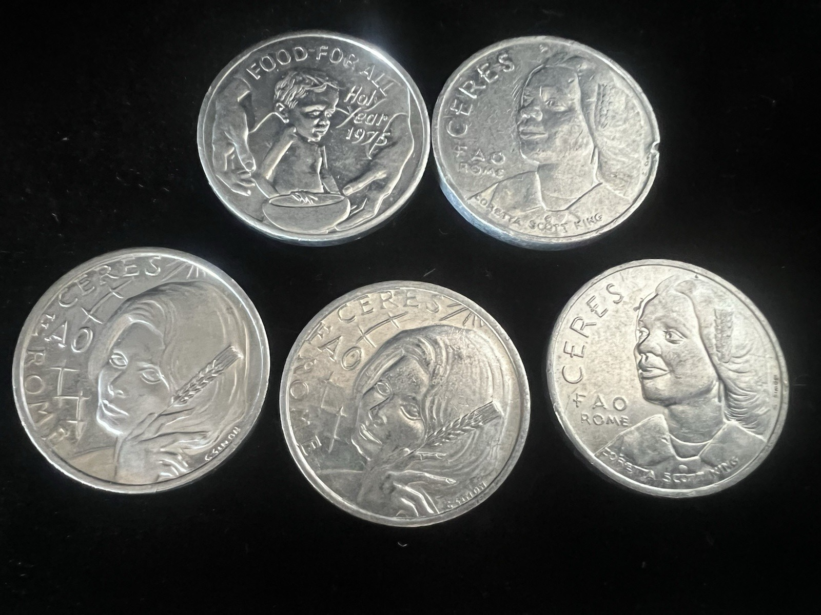 🔴 FAO medaglie commemorative e “Food for All” tema Ceres anni ’70/’80 Lotto 1