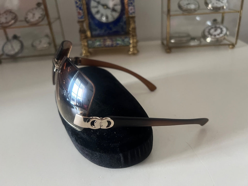 Leo Martini Lunettes Soleil Femme Lentilles Gradient Marron Avec Rayures, Cru