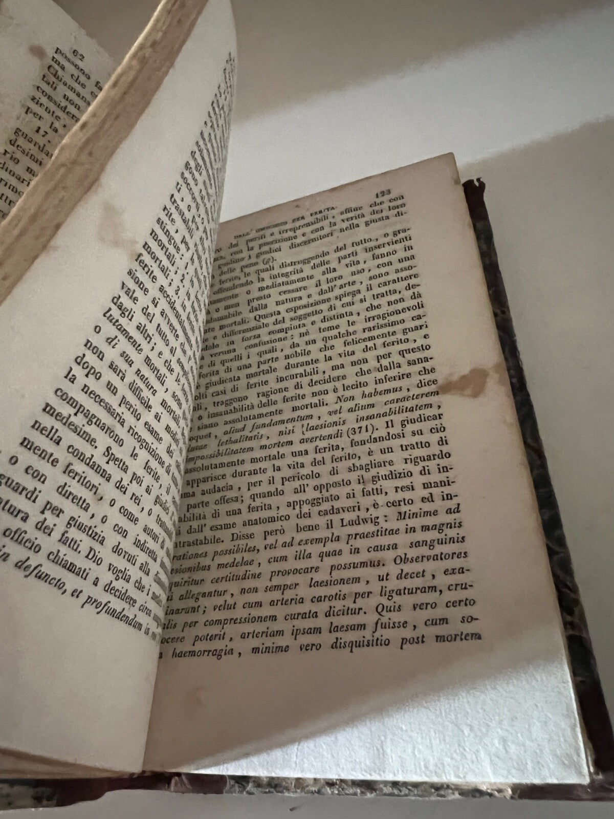 Livre Médecine Forense Giuseppe Tortosa Typographie Governativa Bologne 1842