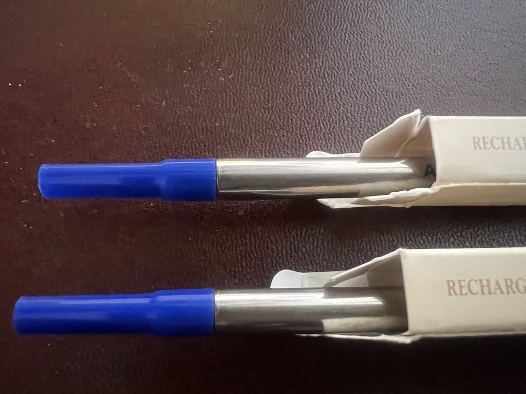 Waterman Recharge Stylo-Plume Roller Encre Bleu F Fine Recharge 2 Stück 