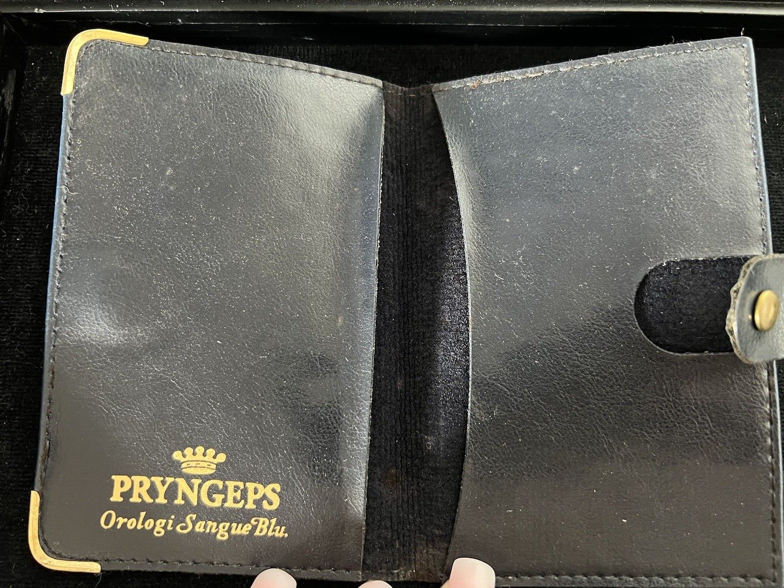🔴 PRYNGEPS porta garanzia orologio portagaranzia Sangue blu pelle metallo C