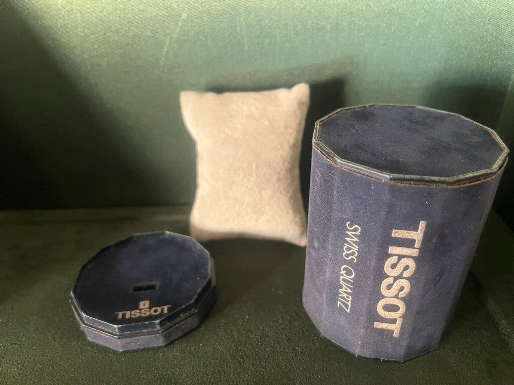 Tissot Boîtier Boîte Montre Trousse Housse Bleu Vintage Ans 1970
