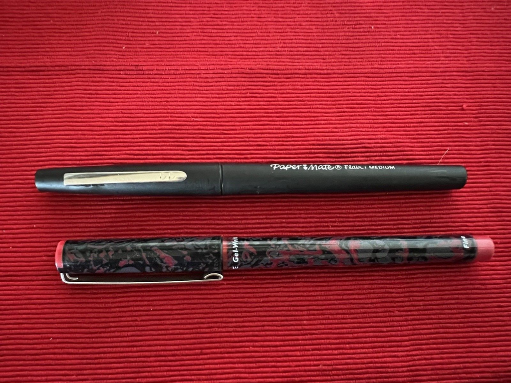 🔴 PAPERMATE GEL WRITER und Flair Marker mit Vintage-Federmäppchen 