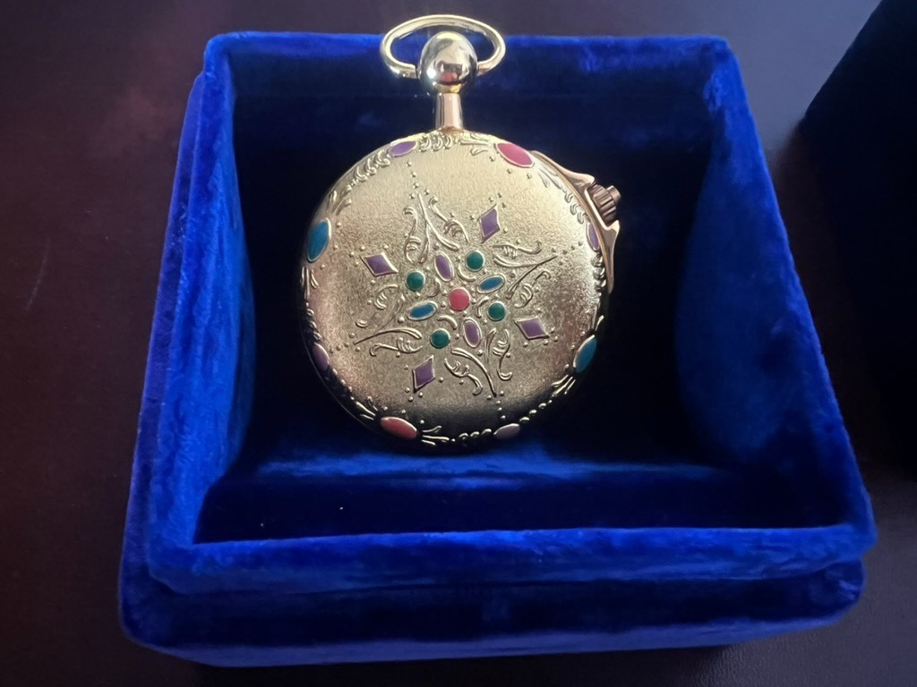 Boîte Montre Poche Housse Coffret Trousse Velours Bleu Vintage