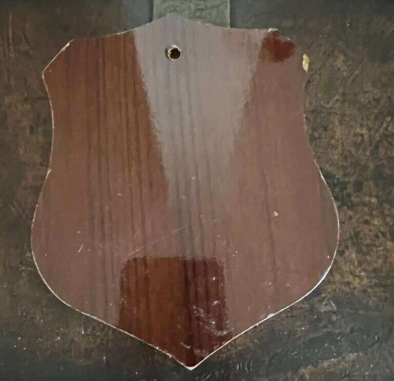 Crest Carabinieri Profilé Piéce Bouclier Bois Poli Métal Vernis Hauteur 15 