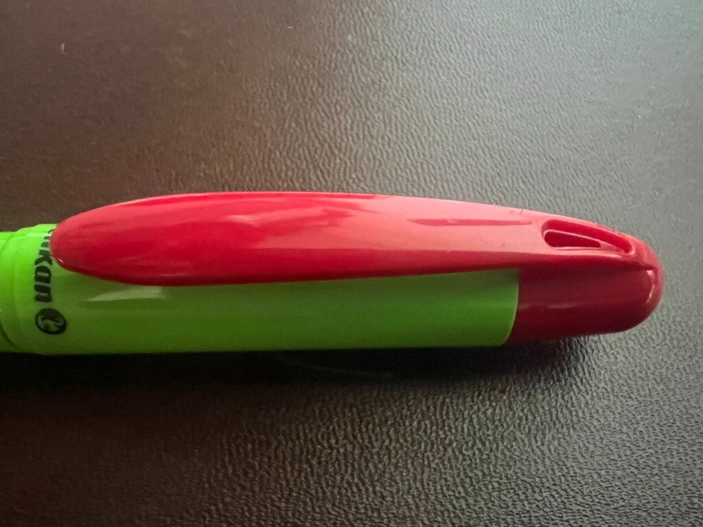 🔴 PELIKAN penna stilografica Primapenna verde rossa mai usata M vintage