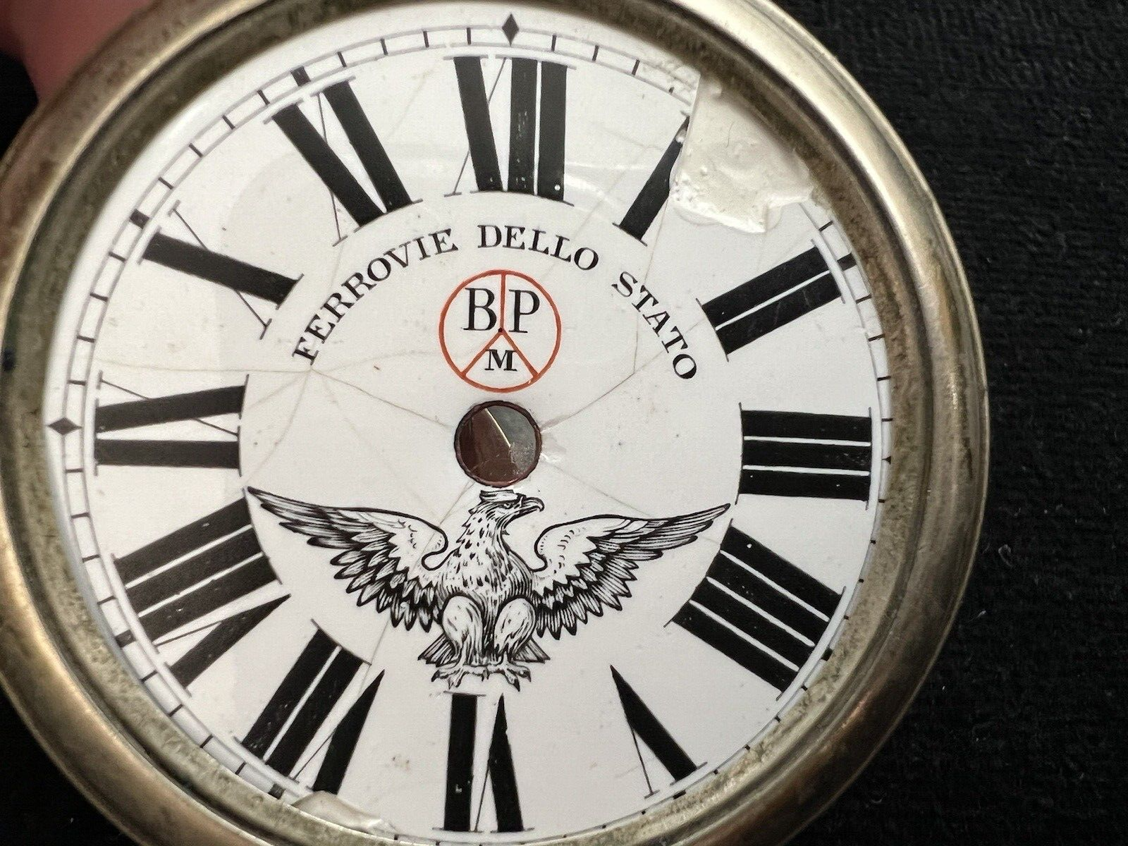 🔴 ROSSKOPF quadrante orologio tasca FERROVIE STATO da revisionare parti vintage