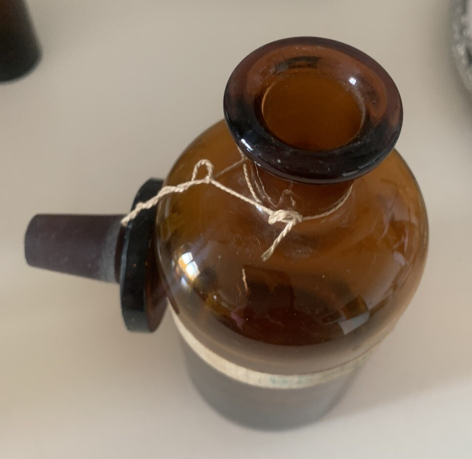 Bouteille Ecope Verre Médicale Laboratoire Vintage Verre H.14 Vintage