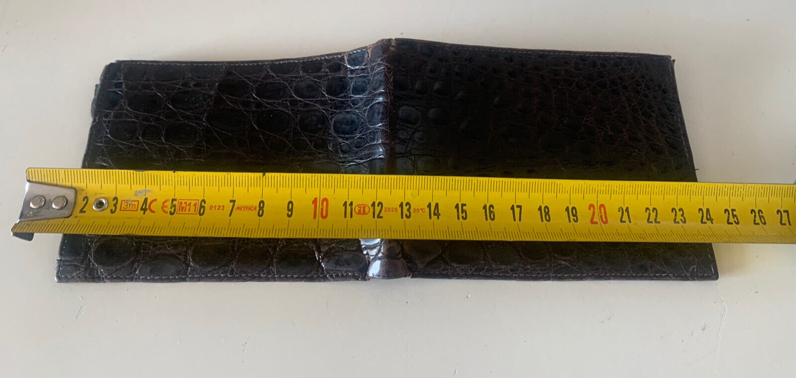 🔴 PORTAFOGLIO ARTIGIANALE uomo vera pelle COCCODRILLO, vintage