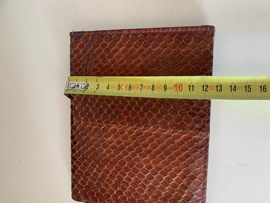 Portefeuille Artisanal, Amène Vérifie Même Tiroir Cuir Serpent Vintage
