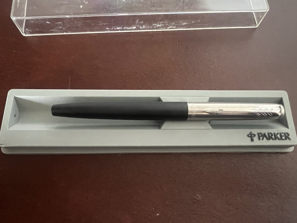 Parker Stylo-Plume Stylo à Plume Noire Chrome M Avec Cartouches Écrit Vintage