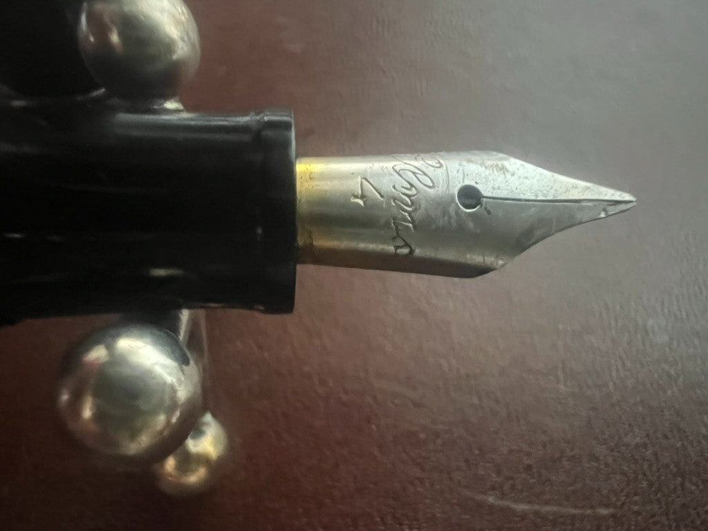 Red Elmo Fountain Pen By Montegrappa Marbled Piston Writes Vintage