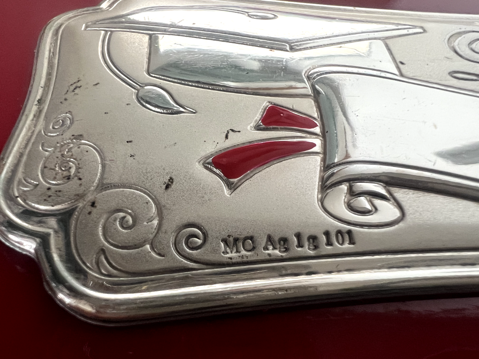 Boîte Stylo-Plume Stylo à Plume Sphère Argent 925 Bois Rouge Trousse Laurea