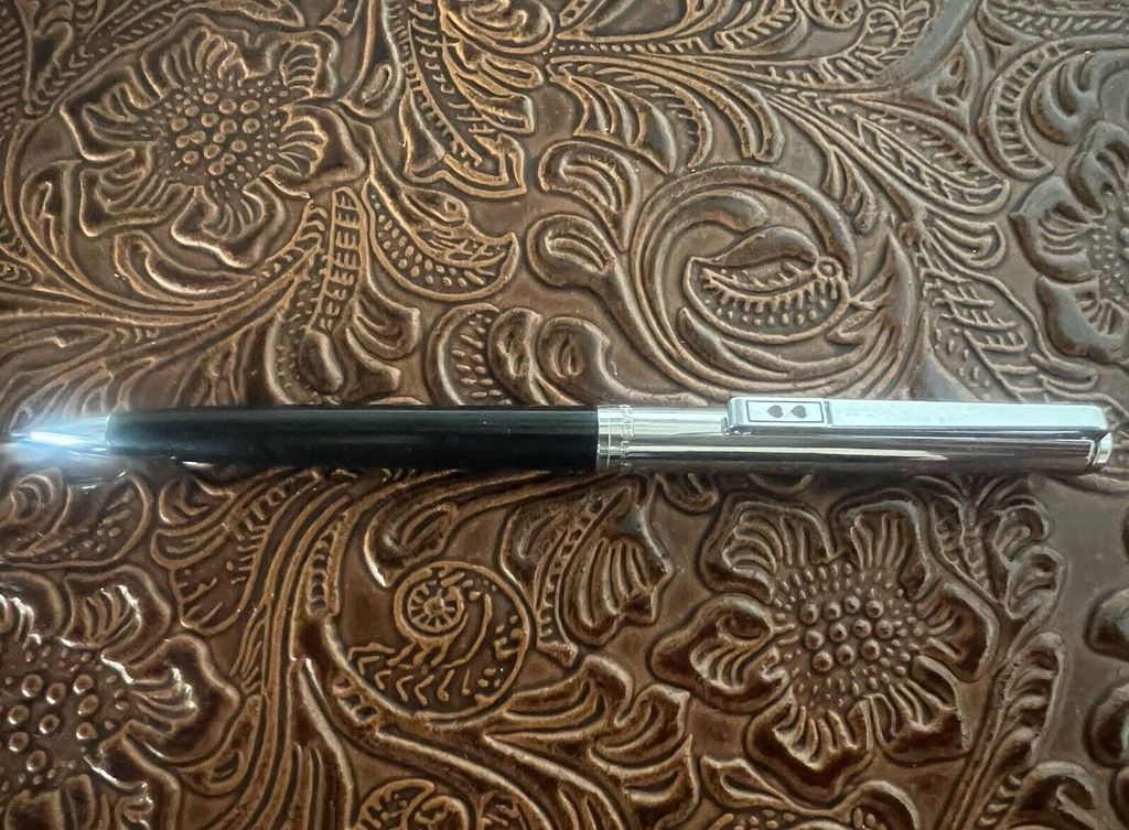 🔴 PAPERMATE mechanical pencil black chrome cap leads writes vintage 