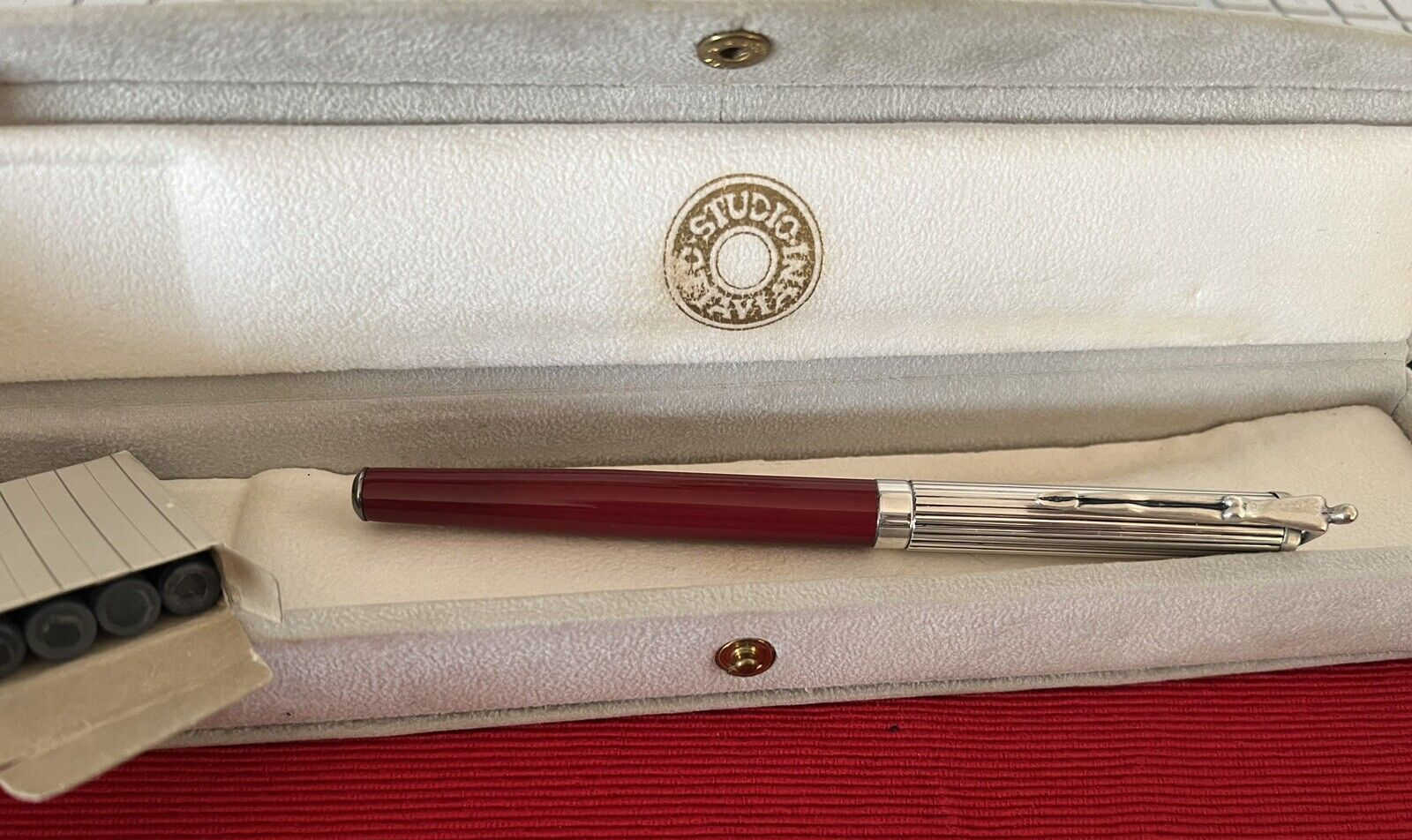 🔴 OTTAVIANI penna stilografica ARGENTO MASSICCIO 925 lacca scultura corpo uomo