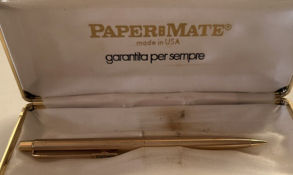 Papermate Crayon Mécanique Doré Satiné Crayon Avec Trousse 