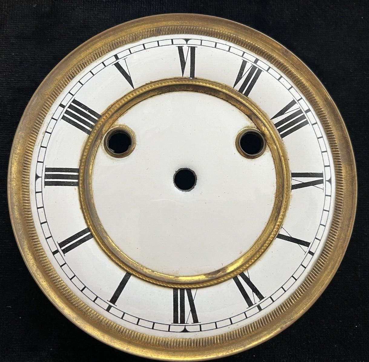 🔴 QUADRANTE orologio pendolo muro parete smalto doppio bordo ottone perni