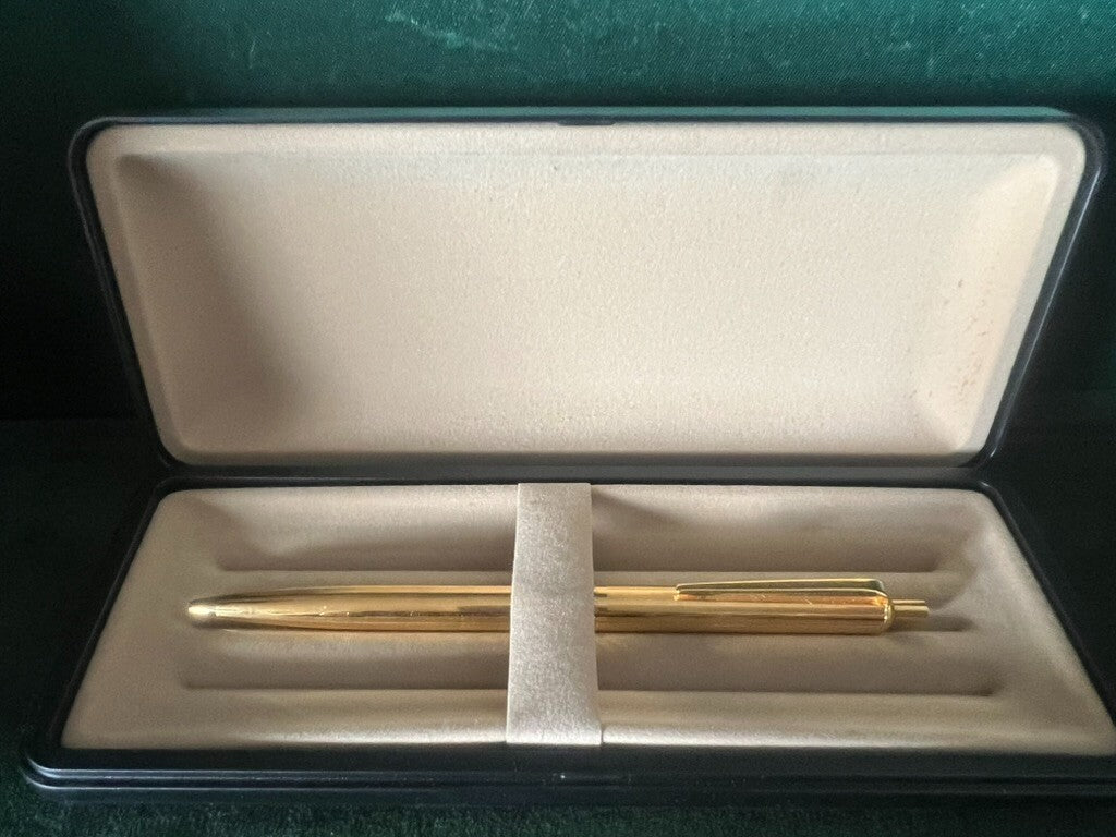 🔴 MONTEGRAPPA penna sfera placcata oro pulsante a scatto scrive