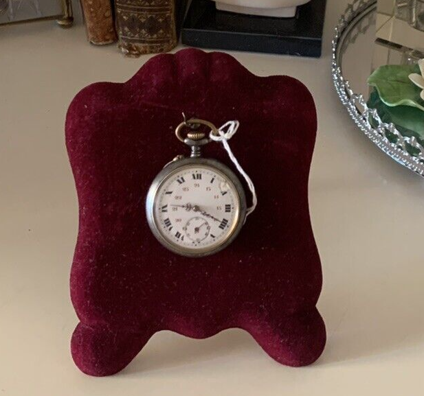 Montre Poche Français Remontage Manuel Cadran Céramique Fonctionne Antique 