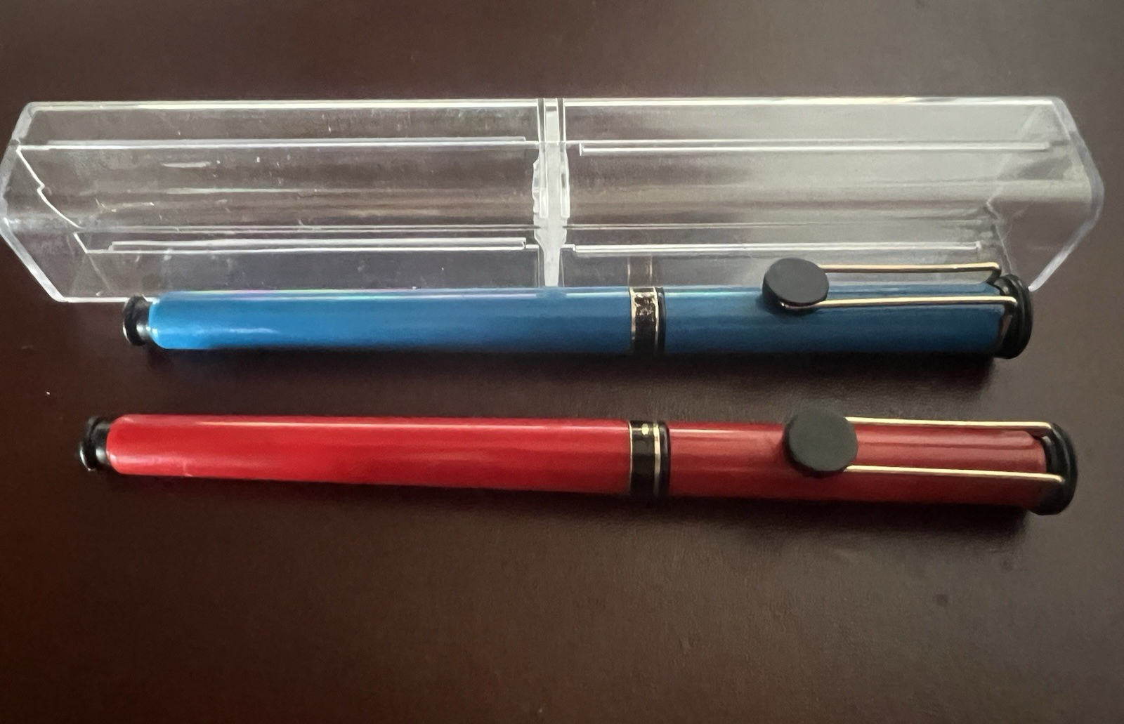 Pierre Cardin Pen Ball Red And Blue Bobst Caps Snap Vintage 