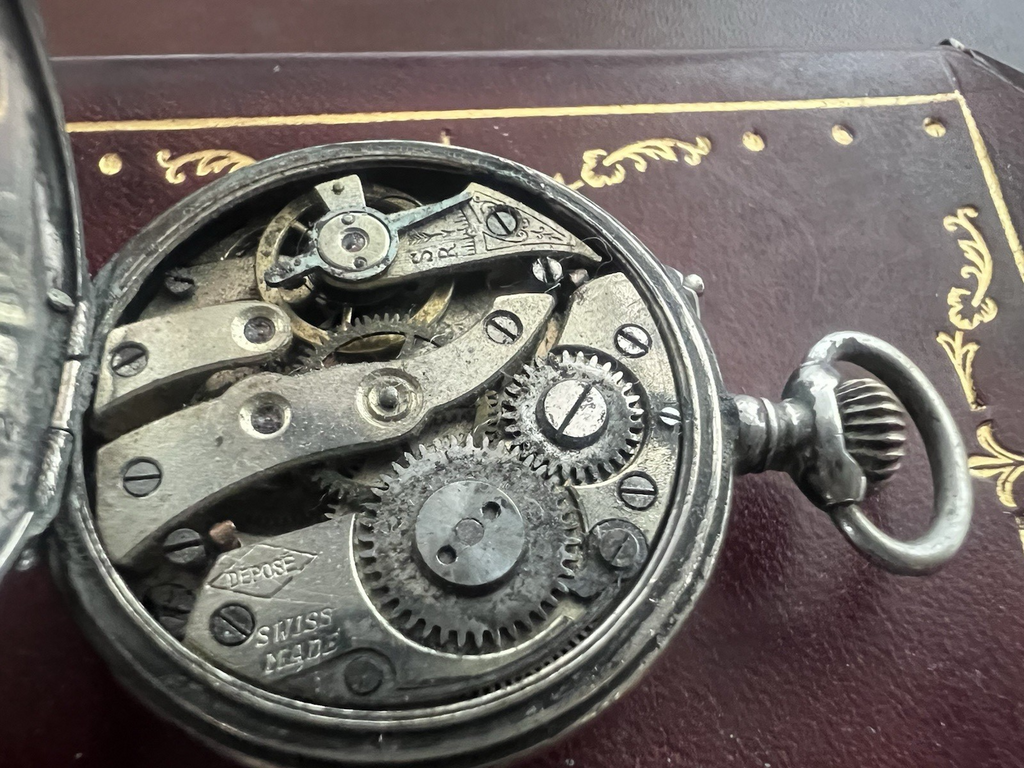 Taschenuhr Silber 800 Frauen Zum Überarbeiten Teile Vintage Remontoir 19