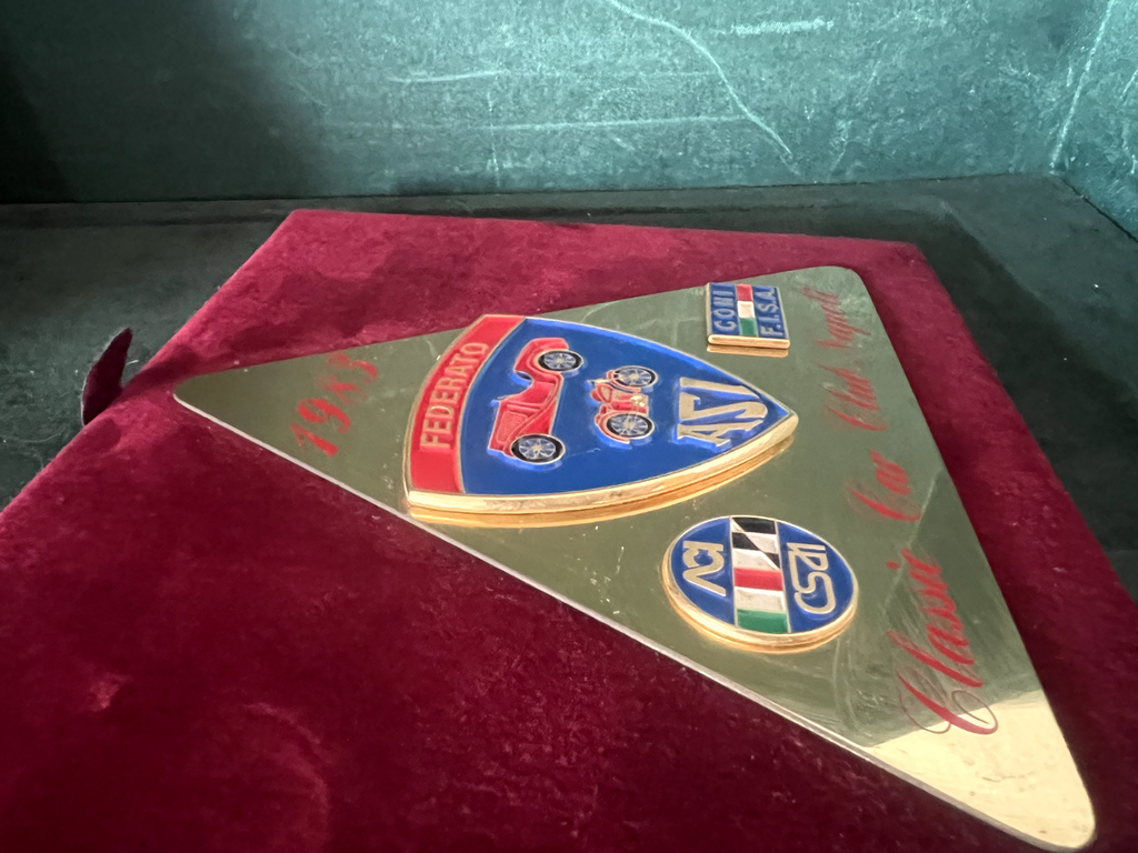 🔴 ASI Auto Moto Car Club Napoli Federated Plate Metallplakette CONI 1983 Bordüre 