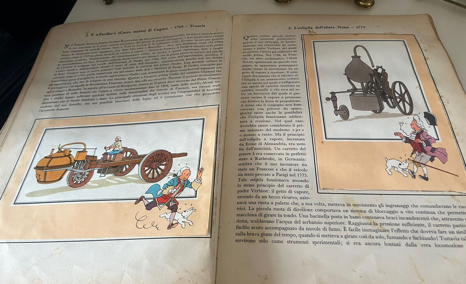 🔴 Vollständiges illustriertes Buch „L'AUTOMOBILE HERGE'“ aus dem Jahr 1963 in italienischer Sprache. 