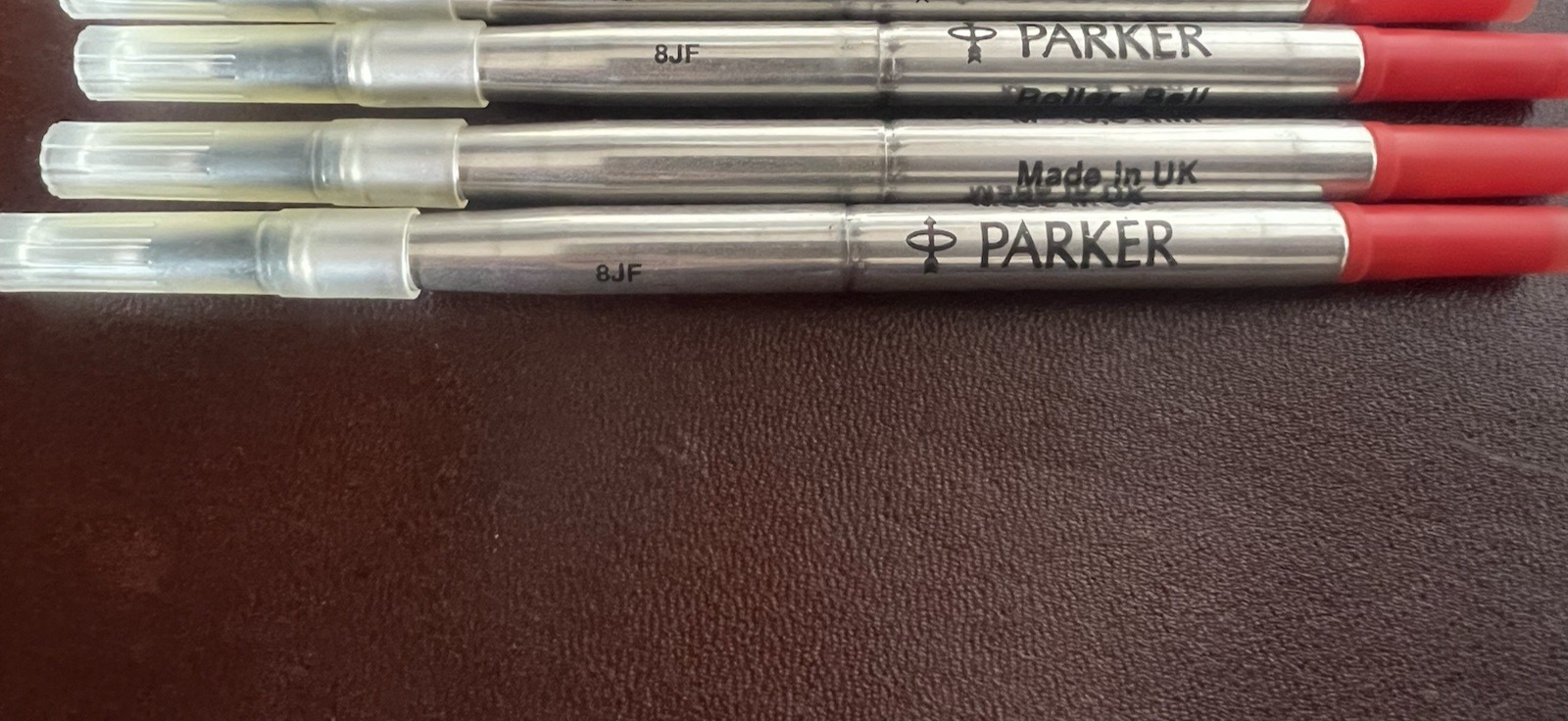 Parker Recharge Stylo-Plume Roller Ball Rouge M 0,8 MM 8JF Recharge 3 Pcs