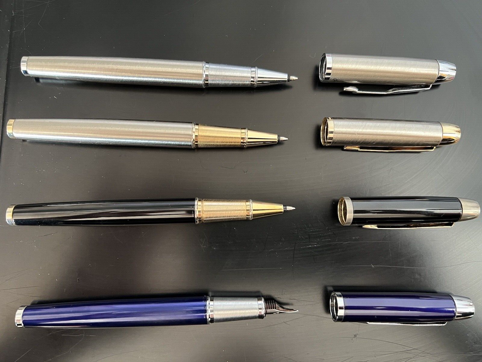 Parker Pens Sphere And Fountain Pen Im Lacquer Black-Blue Chrome 4 Scrivono