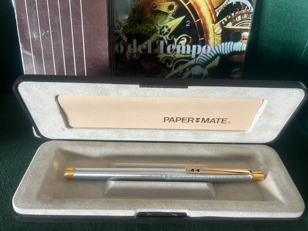 Papermate Stylo-Plume Stylo à Plume Chrome M Chargeur Trousse Vintage