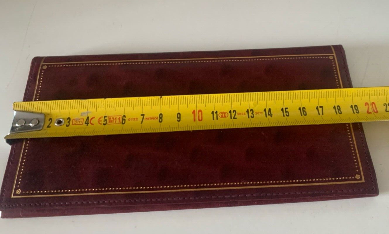 🔴 PORTAFOGLIO artigianale,porta assegni CASSETTO giglio Firenze pelle vintage