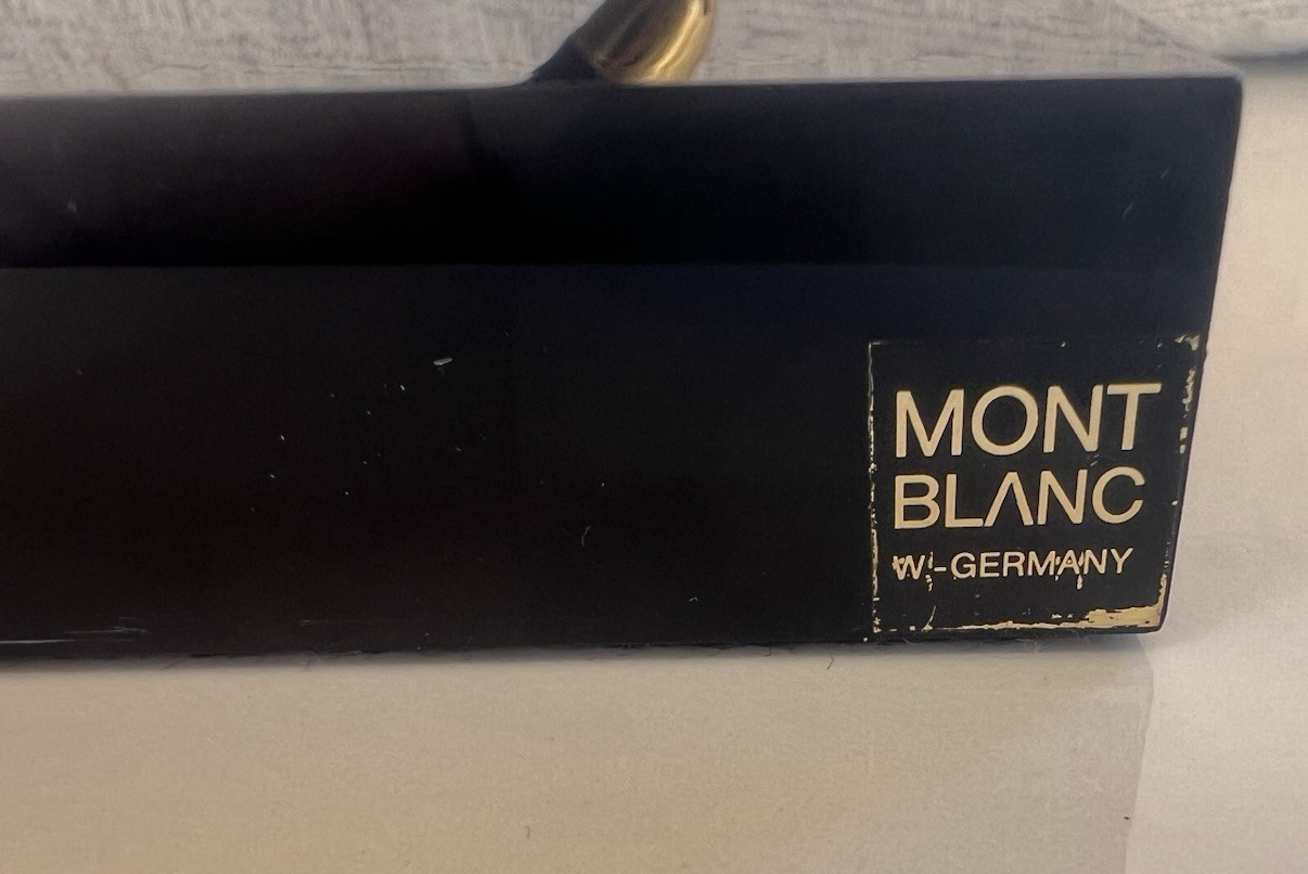 🔴 MONTBLANC base scrivania penna Meisterstuck 146 resina nera vintage