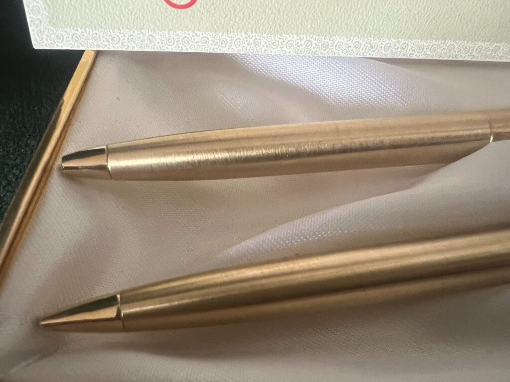 Papermate Stylo-Plume Sphère Et Crayon Mécanique Métal Dorées Zero Hit Vintage