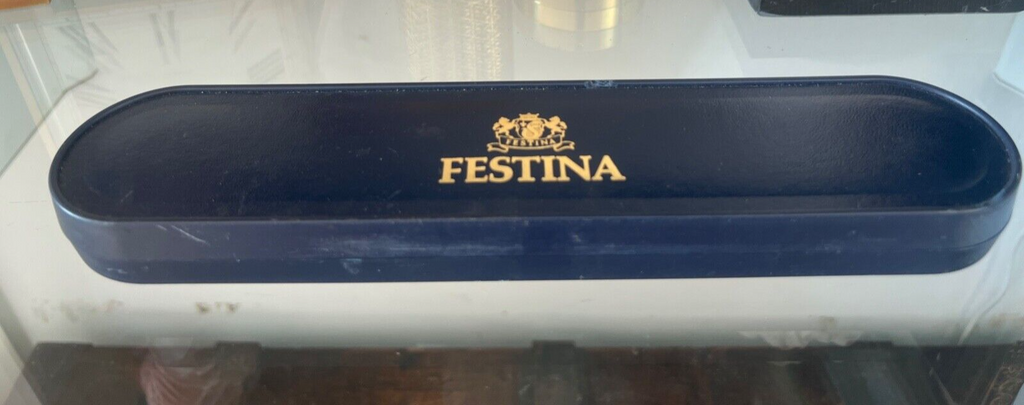 🔴 FESTINA box scatola orologio cofanetto custodia interno floccato bianco BLU