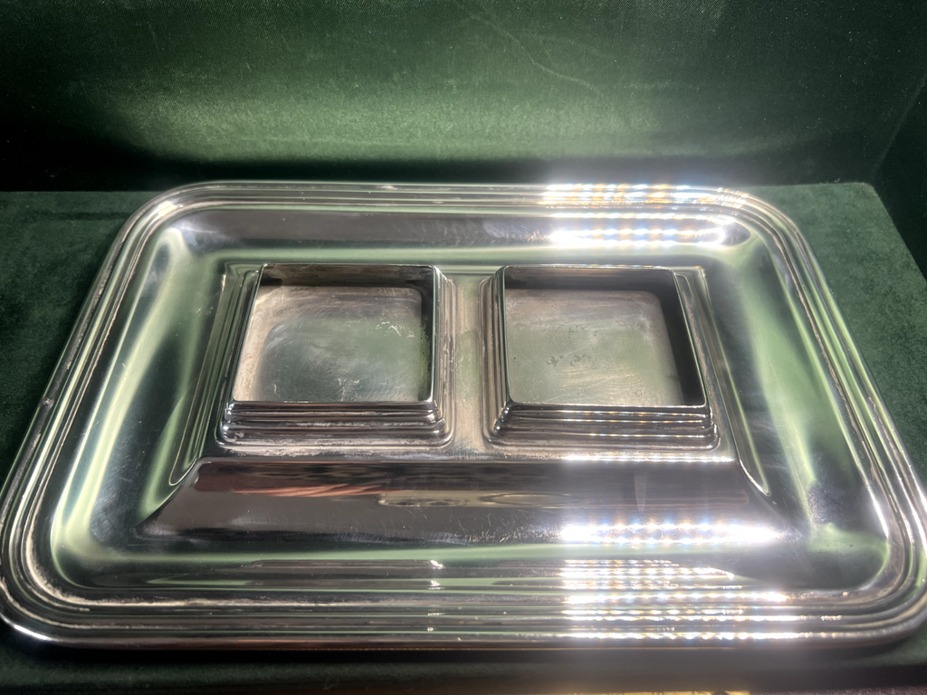 🔴 ARGENTERIE FIORENTINE base calamaio Sheffield con inserti inchiostri vintage