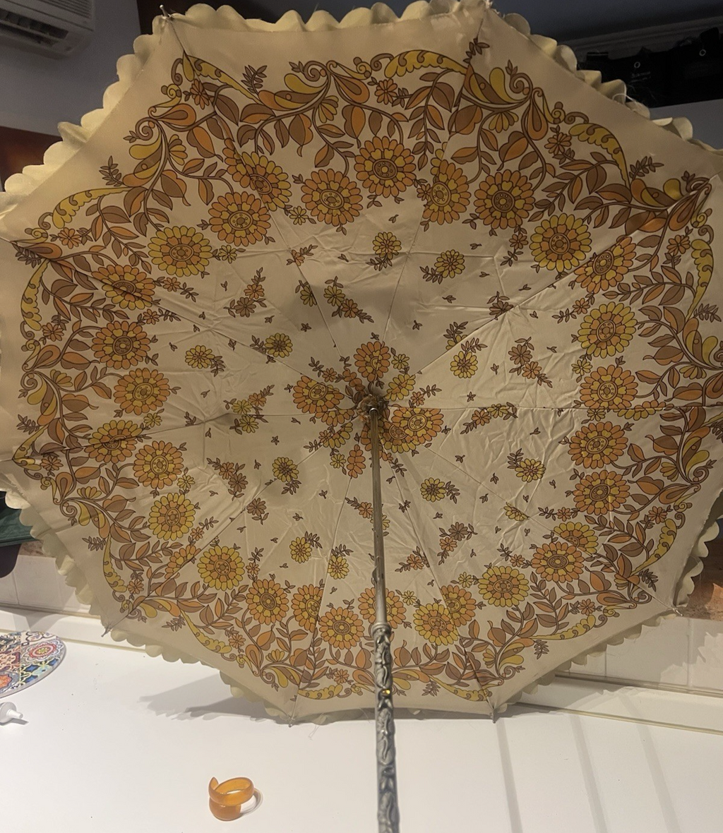 🔴 Ombrello sole pioggia para sole ombrellino delizioso fiori vintage