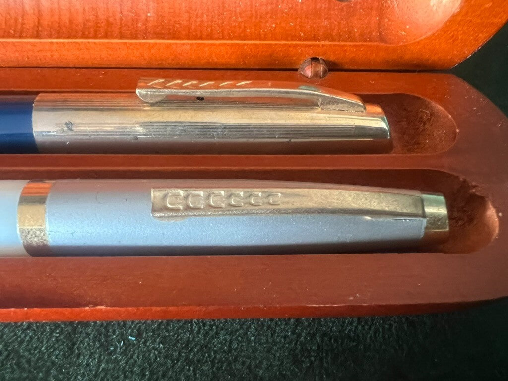 Penne Stylos-Plumes Bleu Blanque A Piston Scrivono pour Encre Vintage B