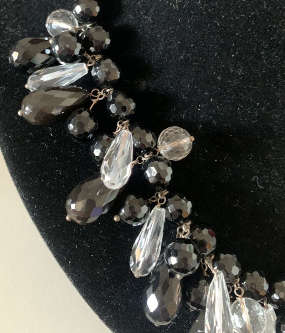 Déesse Collier de Bijoux Argent Plaqué Or Pierres Onyx Naturel Collier